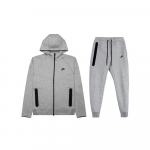 T&otilde;mblukuga kapuutsiga dressip&uuml;kside komplekt Nike Sportswear Tech Fleece Tume helehall Must EU XXL