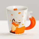 360ml 3D Fox keraamilised tassid Multifilmi loomamustrilised kohvikruusid p&auml;rastl&otilde;unatee P&otilde;letusvastane piimakruus Kodukontori lapsele kingituste tass 360ML