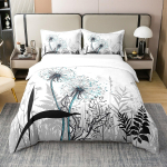 Valge Must V&otilde;ilill 3D Prinditud Voodipesukomplekt Hubane Tekikott Kuningas Kuninganna Twin &Uuml;he Inimese Suurus S&uuml;nnip&auml;evakingitus T&auml;iskasvanud Laps Magamistoa Dekoor EU Single 135x200cm