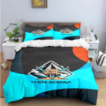 Uus V-VOLCOM 3D prindiga voodipesukomplekt Peen vooditarvete komplekt Tekikott Voodikattekomplekt Voodipesukomplekt Luksuslik kingitus Kodutekstiil EU single(135x200cm)