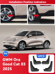 GWM ORA Good Funky Cat 03 2025 jaoks Porikaitse Splash Guard Porikaitse Porikaitse Esimene Tagumine Tiib Auto Kaitsja Tarvikud