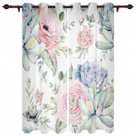 Pastoraalsed taimed Sukkulentsed lilled Akna kardinad elutuppa Magamistoa kardin Kaasaegsed k&ouml;&ouml;gi rulood Draperiid Kardinad 135W x 60H(cm) x1