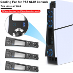 Vaikne jahutusventilaator PS5 Slim konsoolile reguleeritava kiirusega, vaikne t&auml;iustatud jahutusventilaator LED-valgustusega Playstation 5 Slim jaoks CHINA