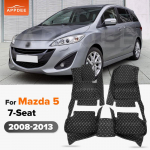 APPDEE Car floor mats for mazda 5 2008 2009 2010 2011 2012 2013 auto foot Pads automobile carpet cover BLACK-BLACK-Only 1pc