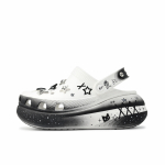 Crocs Crush Clog T&auml;htedest Valmistatud Puhta Armastuse Simulaator Subkultuur Y2K Kaevanduse Vibu T&auml;hed Punk Pritsmeauguga Kingad Unisex Must & Valge 38-39 must valge v&auml;rv