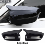 2pcs Bright Black Side Wing Rearview Mirror cover caps for BMW 3 Series G20 G21 G28 320d 330e 330i 340i - M4 For LHD Bright Black