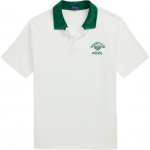 Polo Ralph Lauren Mustriga Tikitud Frotee L&uuml;hikeste Varrukatega Polo S&auml;rk Meeste Topid Valge 710965417-001 L