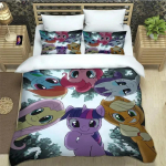 Multikas My Little Pony Voodipesukomplektid Peen Vooditarvete Komplekt Tekikott Vooditekkide Komplekt Voodipesukomplekt Luksuslik S&uuml;nnip&auml;evakingitus EU Single(135*200cm)3pcs