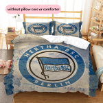 Hertha BSC Muster Tekikott Komplekt Kodu Kaunistus Kingitus (1 * tekikott + 2 * padjap&uuml;&uuml;r ilma t&auml;idiseta) 135x200cm