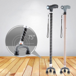 2 tk LED-valgustusega rihmak&auml;epide Metallist 3 p&ouml;&ouml;rleva usaldusv&auml;&auml;rse alusega vanemale mehele Matkamiseks ABS ja alumiinium Kokkupandav reguleeritav ohutus k&otilde;nnikepp k&auml;pp smooth handle