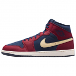 Jordan Air Jordan 1 Mid top Vintage Basketball Shoes Men's Red Blue IO7449-600 43