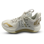 Li Ning SONIC 7 CBA League PE Slip Resistant Abrasion Resistant Low top Basketball Shoes Men's White Gold ABAP033-V 43.5