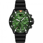 Emporio Armani Diver Roheline Must Silikoon Meeste Kvarts Kronograaf AR11463 Kell roheline