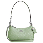 Coach Teri 20 Logotr&uuml;kiga P&auml;rlmutterl&auml;ikega Lakknahast Crossbody &Otilde;lakott V&auml;ikesed Naiste kotid H&otilde;bedane Heleroheline CCZ29-SVA5 Basic Set (Bag+Dust Bag)