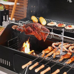 Grillvarda komplekti lisatarvik 15 kg kandev&otilde;imega roostevabast terasest automaatselt p&ouml;&ouml;rlev BBQ r&ouml;stimismasin jaoks