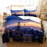 3D-prinditud New Yorgi &ouml;&ouml;vaatega voodipesukomplekt Tekikate Kuninganna suurus Poisid T&auml;iskasvanud Mugavus Pehme Tekk 135x200cm 2pcs