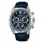 SEIKO SELECTION SBTR019 Kvarts Kuup&auml;ev Nahk Sinine Roostevaba Teras [Seiko Kell] Meeste Kell, Patareitoitega Kronograaf, Kalender, 24-tunnine osuti,