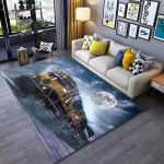 Klassikaline rongilokomotiiv 3D HD vaip elutuppa, laste magamistuppa, diivani vaip, libisemisvastane p&otilde;randamatt, dekoratsioon 40x60cm (16x24in)