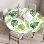 Veekindel 60-140cm &Uuml;mar Taimede Laudlina Pinguldatud Elastne Palmilehe Laudlinad Korduvkasutatav &Uuml;mmargune Lauakate K&ouml;&ouml;ki Diameter 60cm beige