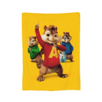 A-Alvin ja Chipmunksid flanellist viskapled Filmi teemaline tekk voodi jaoks magamistuba Super pehme voodimatt, 150x200cm yellow