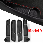 Tesla Model Y Juniper 2025 2026 uksek&auml;epideme panipaigukast, Model Y esiosa tagumised uksed panipaiga korraldajakast reisitarvikud