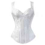 Seksikas naiste k&uuml;ljet&otilde;mblukk korsett Vintage korsett elastsed rihmad &otilde;lapaelad Lipsud korsetid rinnakorsett 3XL valge