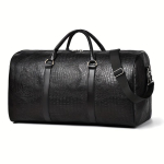 Suure Mahutavusega Retro Krokodillimustriga Reisi Duffel-kott - Vastupidav Unisex Puhkusepagas, S&uuml;gavpruun/Must, Mitmek&uuml;lgne Kingitus Meestele ja Naistele must