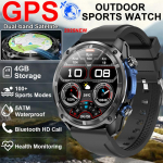 2026 Uus S&otilde;jaline Nutikell 860 mAh Aku GPS Kompass 10ATM Veekindel Taktika Sport 4 GB M&auml;lu BT K&otilde;ne Nutikellad Meestele V&auml;litingimuste Nutikell must