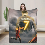 Ronaldo jalgpall CR7 flanelltekk Jalgpalli moodne visketekk koduks 200x150cm Voodikate 200x150cm 80x60in
