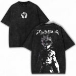 Jaapan Asta Graafiline T-s&auml;rk Black Clover Anime Vintage Pesitud &Uuml;le suurusega T-s&auml;rk Meeste Naiste R&otilde;ivad Puuvillane L&uuml;hikeste Varrukatega T-s&auml;rgid S