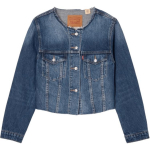 Levis SS24 Suvekollektsioon &Uuml;he N&ouml;&ouml;biga Disain &Uuml;mmargune Kaelaosa L&uuml;hike Denim Jakk Naiste Jakid Tume-Sinine 001C1-0001 S