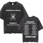 Pestud Vintage System of A Down Toxicity Albumi Graafiline T-s&auml;rk Meestele Naistele Rock Alternatiivne Metall T-s&auml;rgid Meeste &Uuml;lesuuruses T-s&auml;rgid S