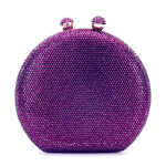 Naiste valge kristall&otilde;htukott must/h&otilde;bedane teemant naiste rahakott daami crossbody v&auml;ike peokott telefoni minaudiere 17.5cmX16.5cmX5cm lilla