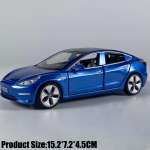 1:32 Model 3 Keskmise suurusega luksuslik sedaan Sulamist metallist valatud mudelauto Kaunistus Ornament T&otilde;mmatav m&auml;nguasi Kogumisobjektid S&uuml;nnip&auml;evakingitused sinine