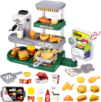 71 tk Pretend Play Kiirtoidu m&auml;nguasjad Kassaaparaat m&auml;nguasjad Realistlikud toidukomplektid v&auml;ikelastele Veeautomaat Hamburgeri v&otilde;ileib gray