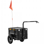 Jalgratta Kaubahaagise Transpordik&auml;ru Kokkupandav Plastikust Kasti 65L Kaas Kiirvabastus 145x51.5x72cm Must 145 x 51.5 x 72 cm
