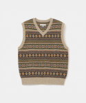 UNIFORM BRIDGE Fair Isle kootud vest beež L beige