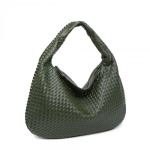 Kootud suur &otilde;lakott 2026 Stiilne vabaaja kott naistele - Pehme PU Kujuline k&auml;ekott mitmes v&auml;rvitoonis 47cm x 2cm x 32cm armee roheline v&auml;rv