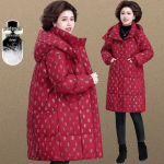 Keskmise pikkusega talvejakk keskealistele ja eakatele naistele - Soe puuvillane pluss suuruses jakk XL (Recommended for 70-77.5 kg)