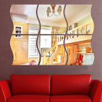 1 tk DIY eemaldatav kodutoa seina peegli kleebis Kunstvin&uuml;&uuml;list seinamaaling Decor Decal 28cm by 27cm