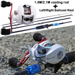 &Otilde;ngeritvarulli kombineeritud s&uuml;sinikup&uuml;&uuml;gikepp ja Baitcaster Reel Feshwater Bassi p&uuml;&uuml;gikomplekt 1.8M&Left hand