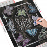 5D DIY Teemantmaaling Liblikas Loom T&auml;is&uuml;mmargune Teemanttikandid Ristpistes Teemant 20*30 cm