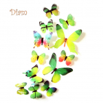 CO&LO majapidamistoode 12 tk/komplekt 3D liblika taustaga seinakleebised DIY lastetoa elutuba one size roheline