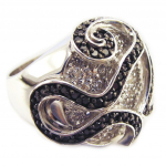 Bague Argent 'Romy' Noir Blanc 56 must