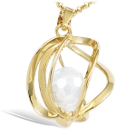 Les Tr&eacute;sors De Lily [E5031] - kullatud ripats  Alchemy  Kuldne valge - 15 mm valge