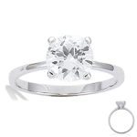 Bague Argent 'Unique' Blanc argent&eacute; (rhodi&eacute;) - 8 mm 50 valge