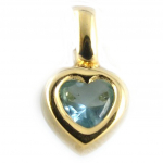 Les Tr&eacute;sors De Lily [L0056] - Pendentif Plaqu&eacute; Or 'Coeur Ch&eacute;ri' turquoise t&uuml;rkiissinine