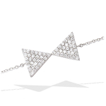 Les Tr&eacute;sors De Lily [L7194] - Bracelet Argent 'Noeud Romantique' blanc argent&eacute; (rhodi&eacute;) - 18x10 mm valge