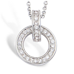 Les Tr&eacute;sors De Lily [L7413] - h&otilde;bedane kaelakee 'Sissi' h&otilde;bevalge (roodiumiga kaetud) - 15x13 mm valge