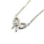 Les Tr&eacute;sors De Lily [L9773] - Collier Argent 'Noeud Romantique' blanc valge